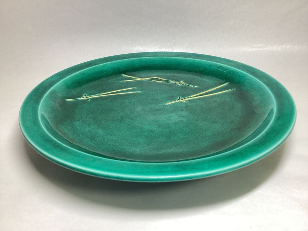 茶道具 古物品 菓子皿 交趾 松葉 永楽善五郎（即全）木箱入