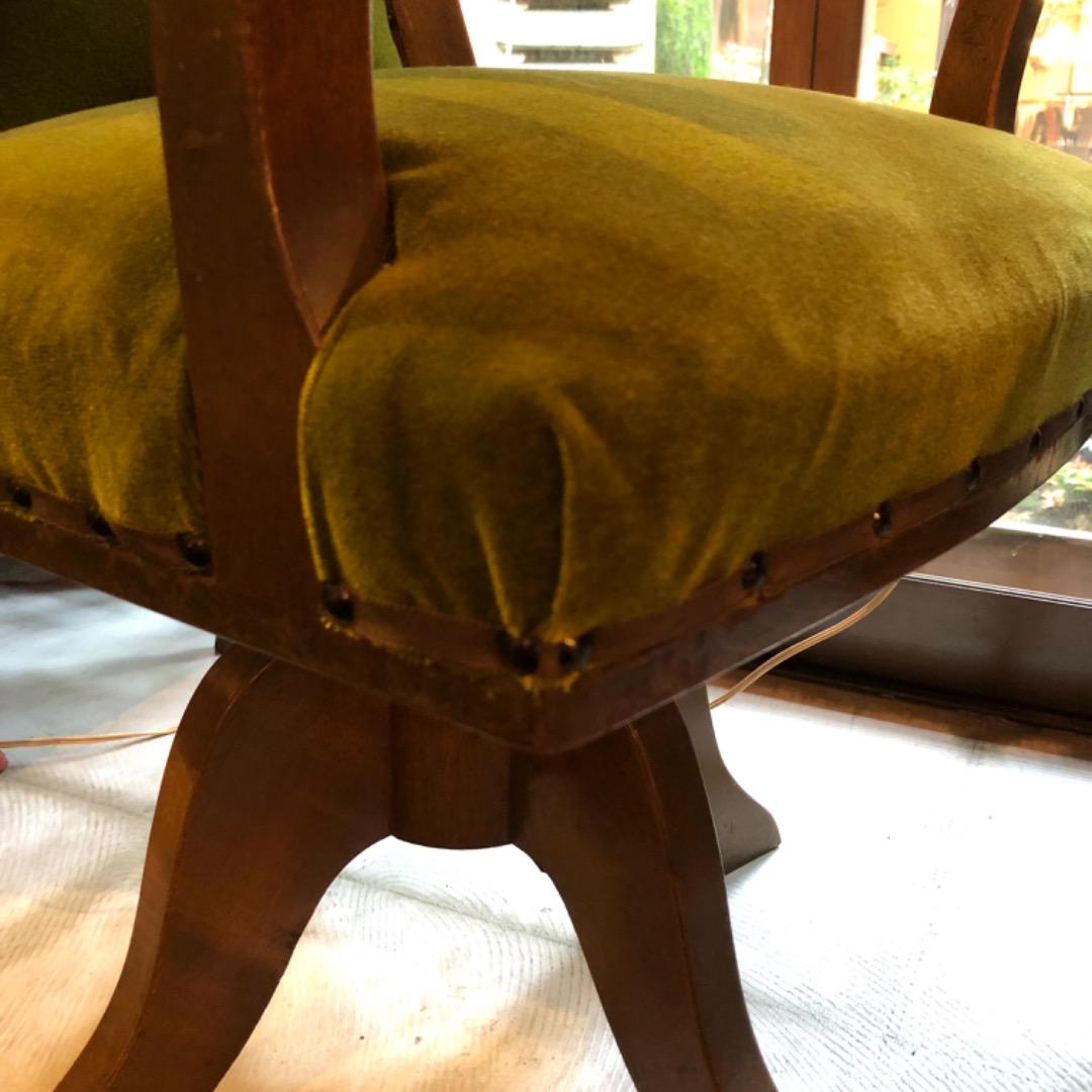【アンティーク】肘掛け付き　回転椅子　チェスト　昭和　コレクション　蚤の市　椅子
