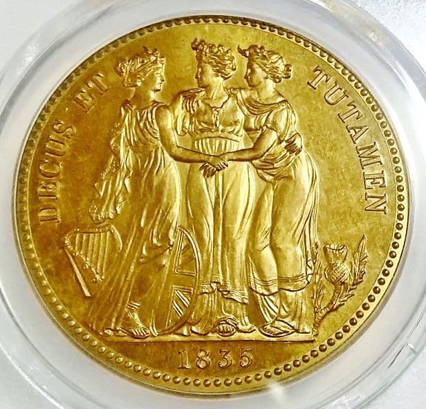 1835 イギリス スリーグレイセス ウィリアム4世 銅貨 PCGS PR67