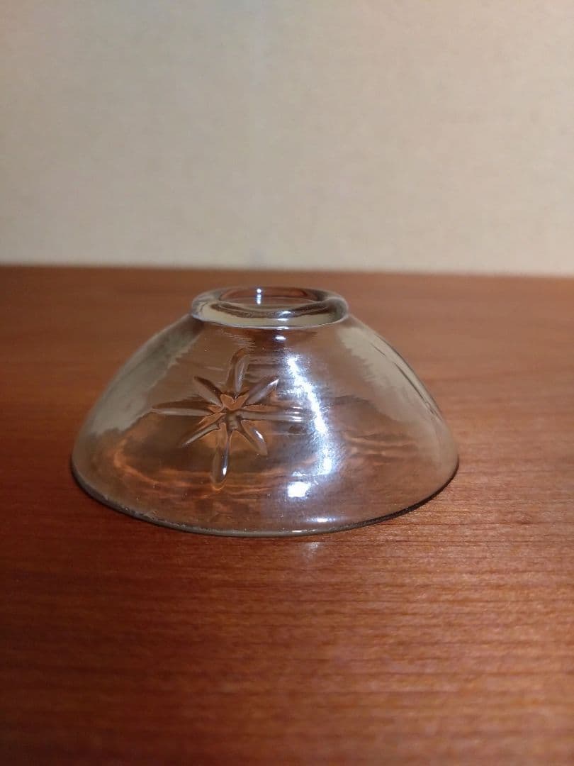 明治大正ガラス 星形菊花紋 盃