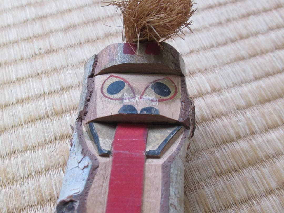 極希少1960年代 白馬/蓼科/斑尾地区◆野尻湖「民芸まよけ(民芸魔除け」白樺材