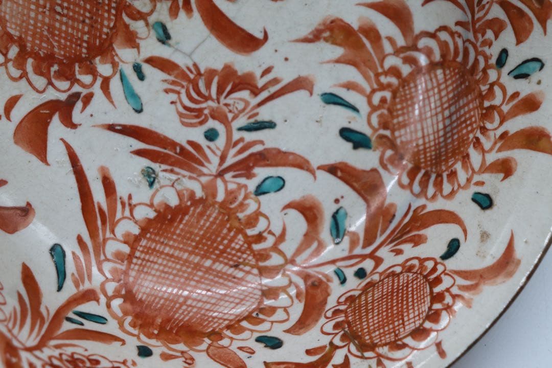 中国　明時代　紅釉大鉢　木箱入　送料込み0521