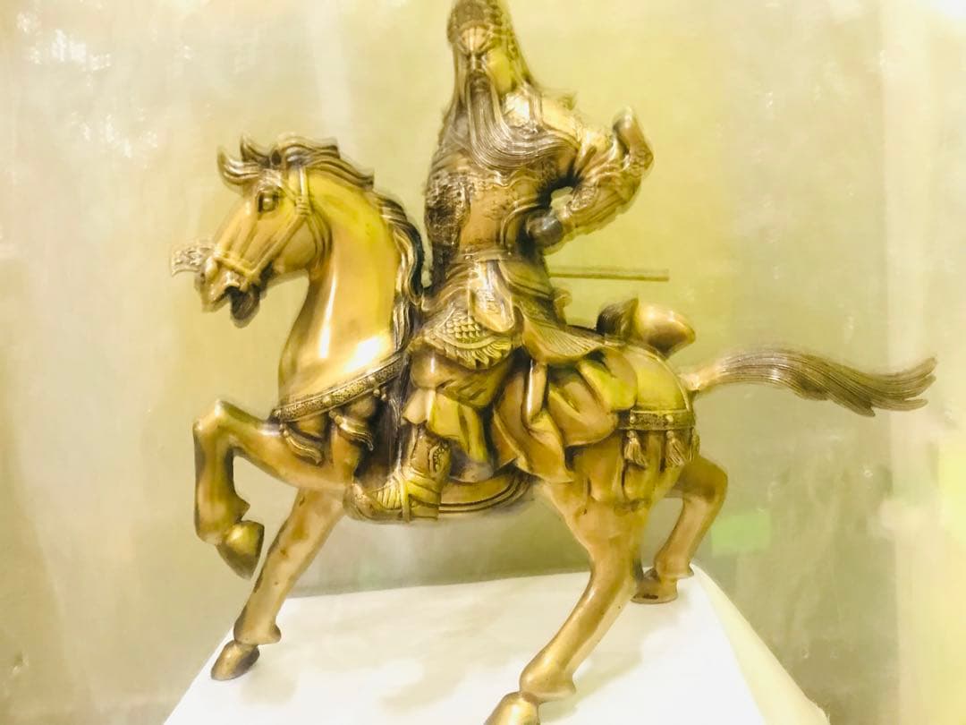 中国 東漢末年 三国志 大型人物「關羽」財神（富の神）銅製品 商売繁盛 交通安全