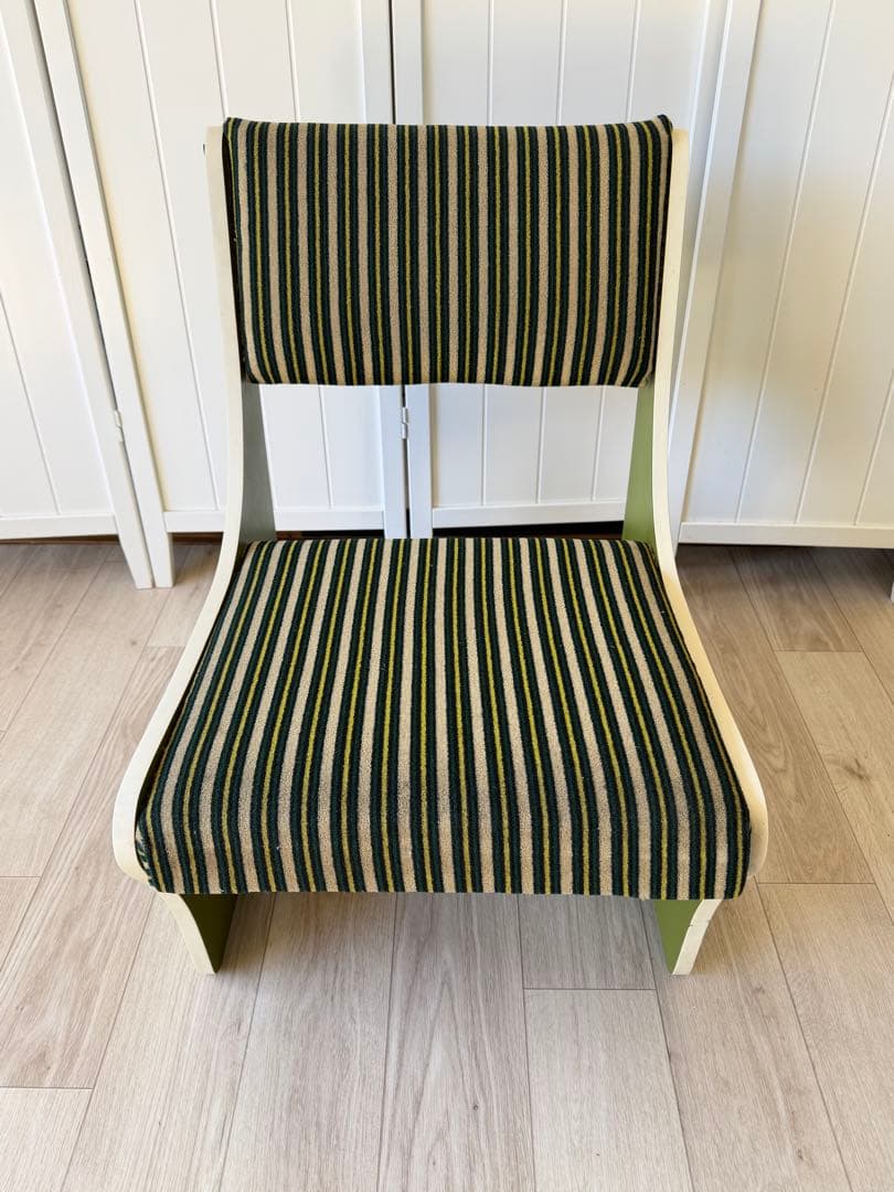 ①ソファ椅子 昭和レトロポップ ソファ テーブル セット グリーンストライプ