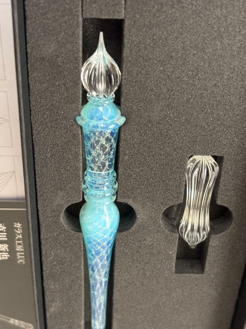 送料無料 新品未使用 ガラス工房LUC ラティチェロ ガラスペン ブルーラメ