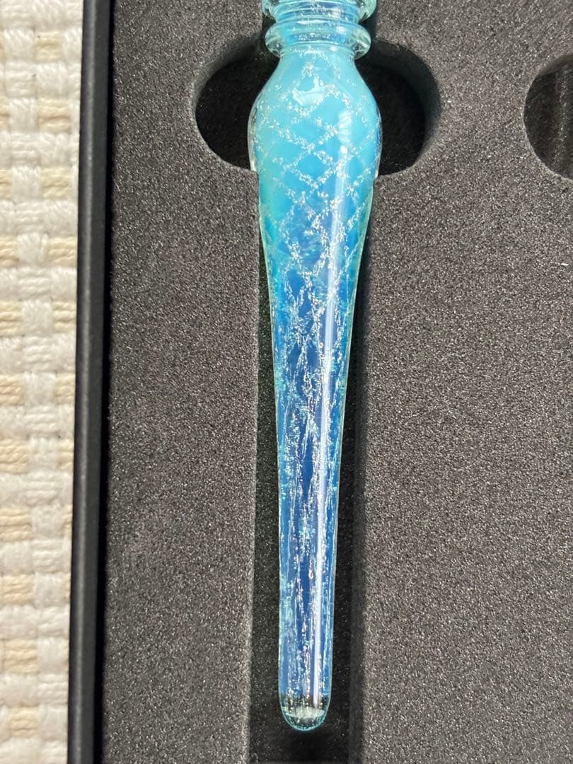 送料無料 新品未使用 ガラス工房LUC ラティチェロ ガラスペン ブルーラメ