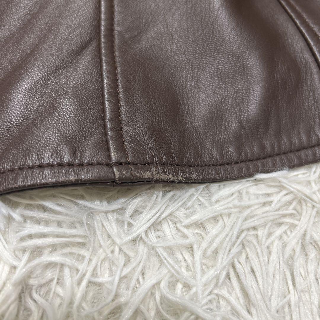 The DUFFER 本革　羊革　シングルライダースジャケット　Lサイズブラウン