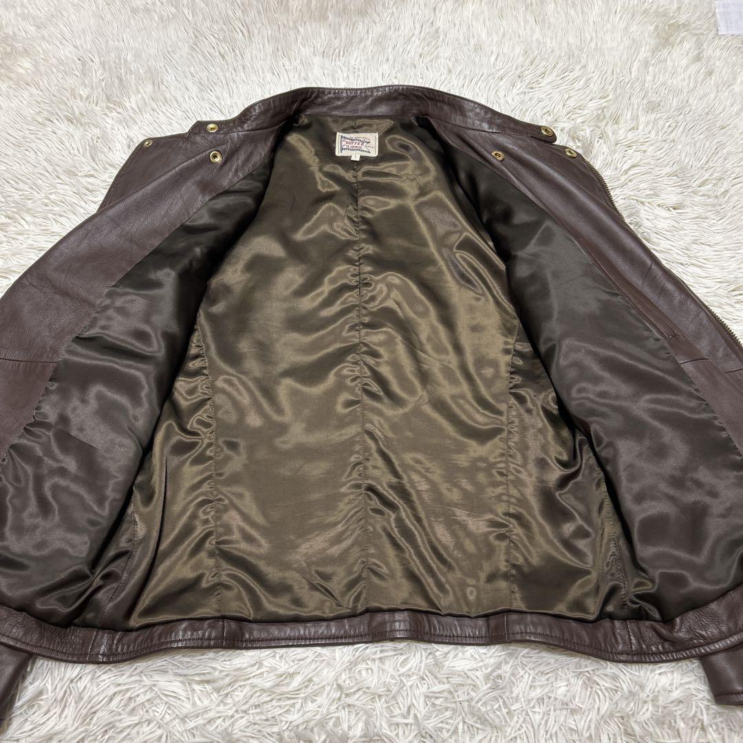 The DUFFER 本革　羊革　シングルライダースジャケット　Lサイズブラウン