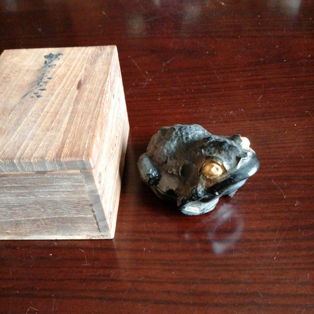 京焼　北山領　蛙形香合　7.5cm　江戸後期～明治期