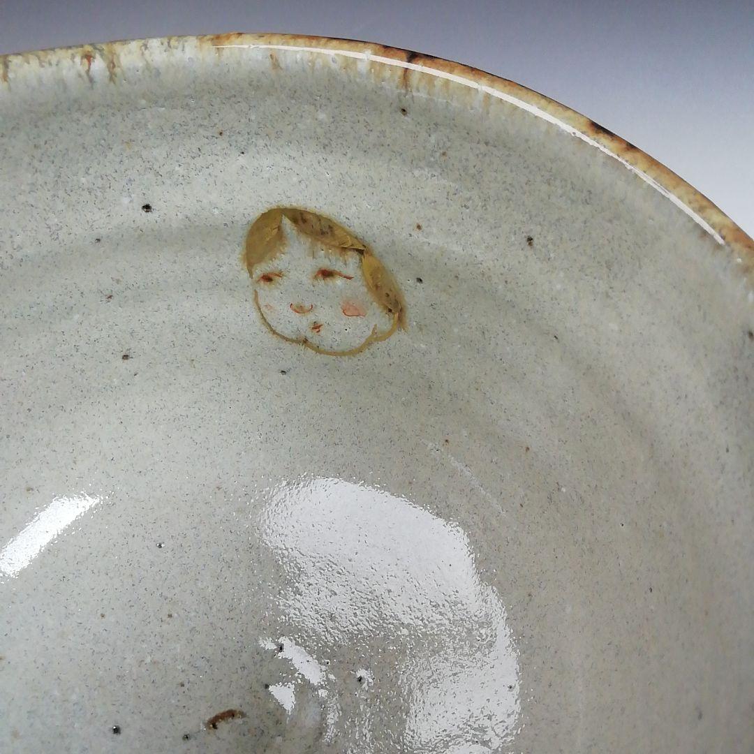 Ｗ１９　茶碗　『鬼高台　お多福絵』『中村秋峰 造』　共箱　抹茶碗　茶道具
