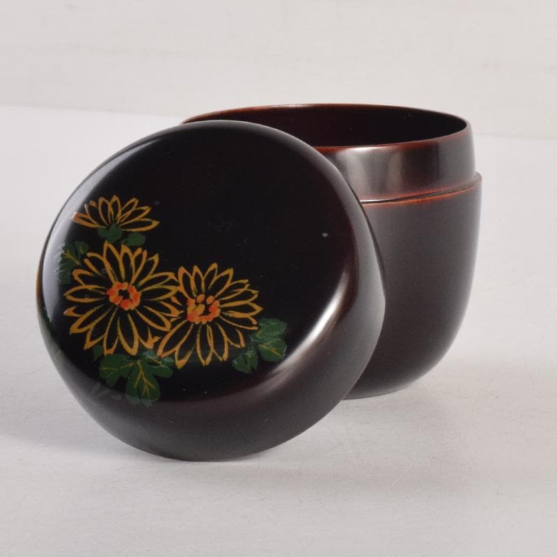 茶道具　瑛斎作　菊蒔絵　中棗　共箱　V　8321