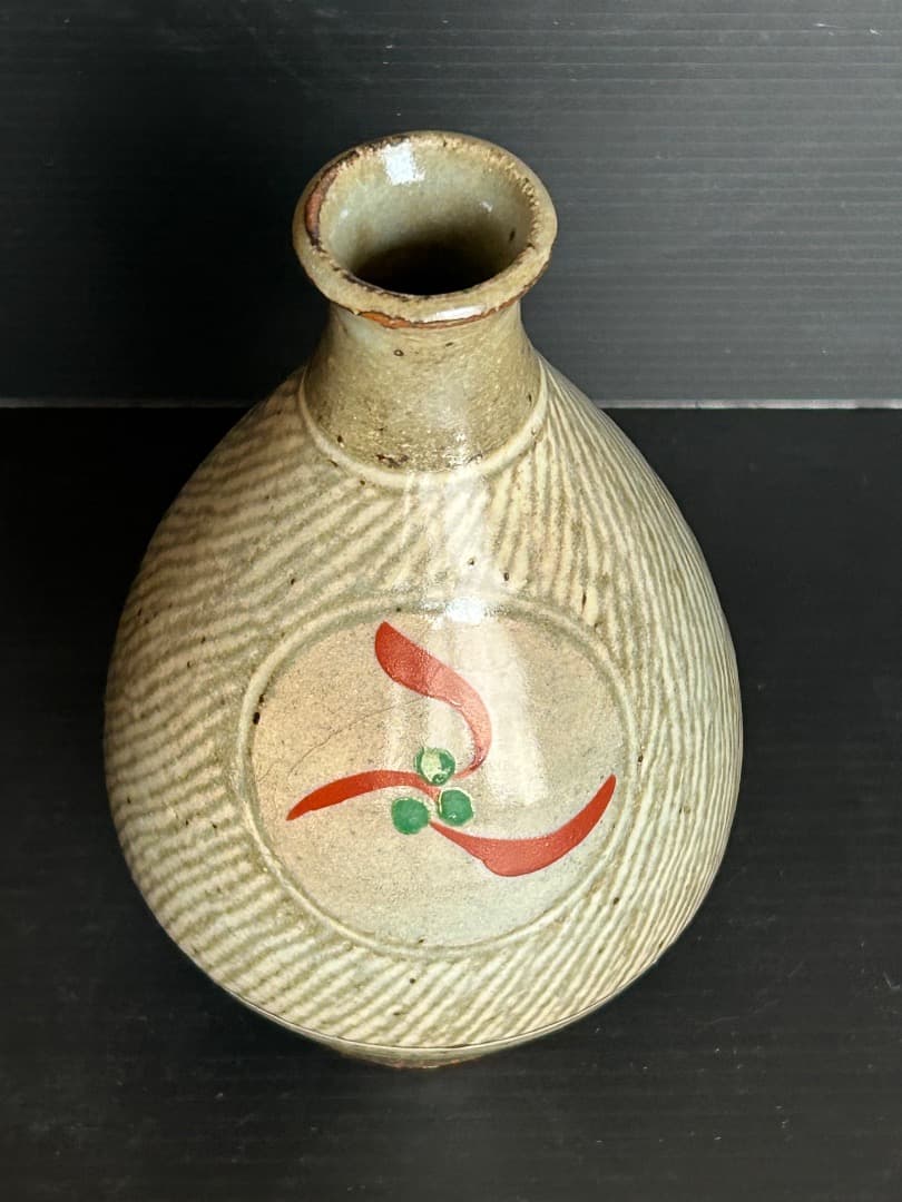 象嵌赤絵酒器 (人間国宝 島岡達三作)　徳利×２・ぐい吞み×５