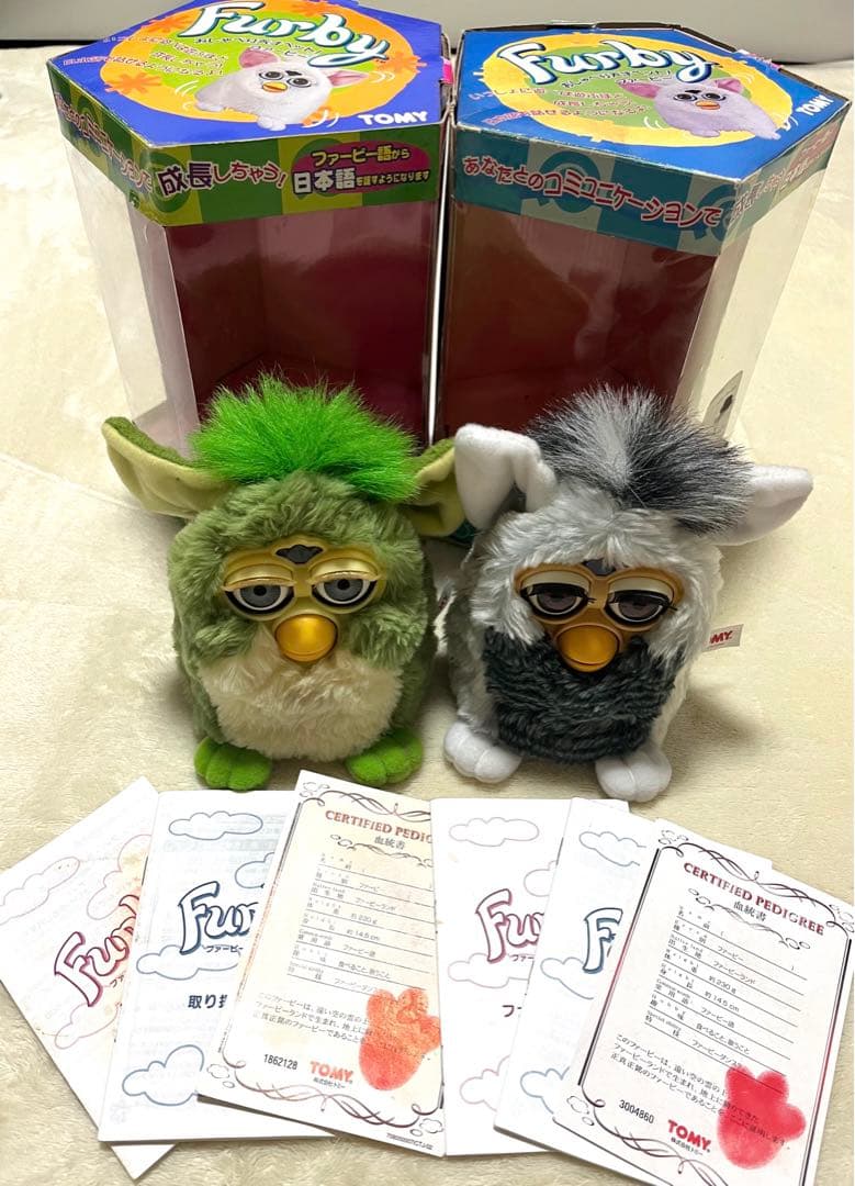 ファービー　初代　グレー　グリーン