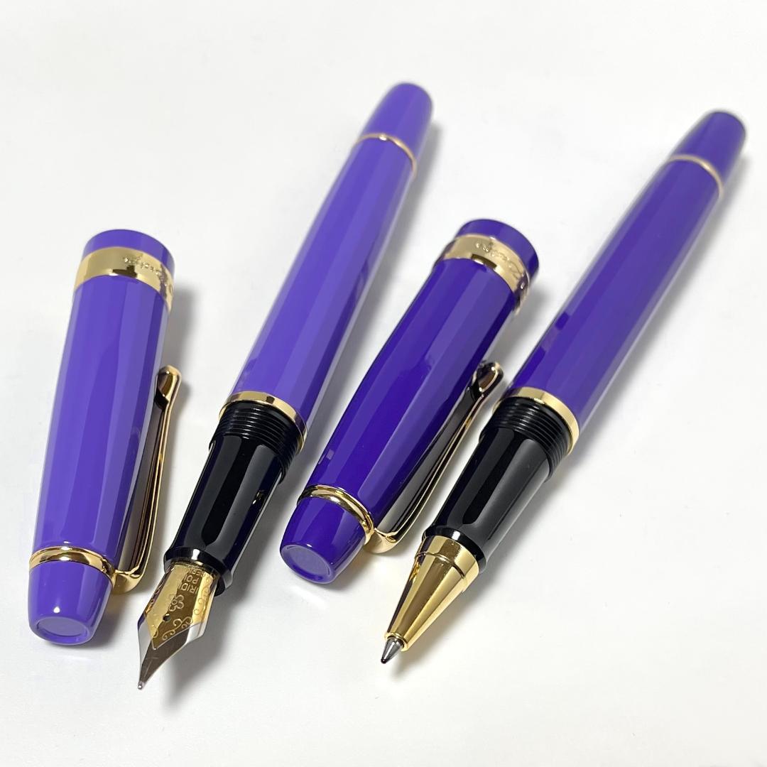 【ほぼ未使用】カンポマルツィオ OLD ELITE 万年筆 水性ボールペン 青紫