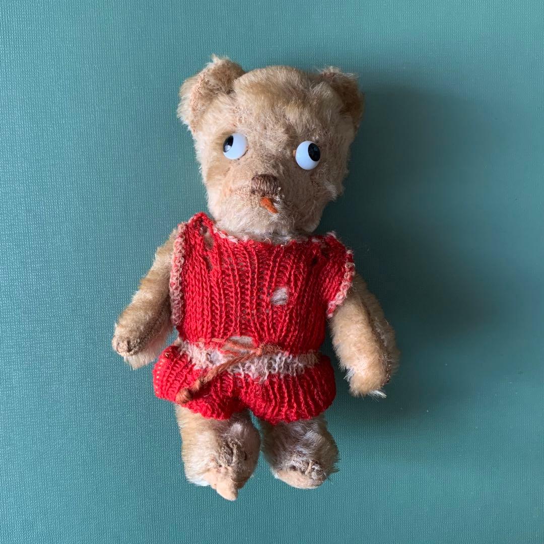 アンティーク　ベア　ビンテージ　レトロ ぬいぐるみ クマ　フランス　ポンチ目