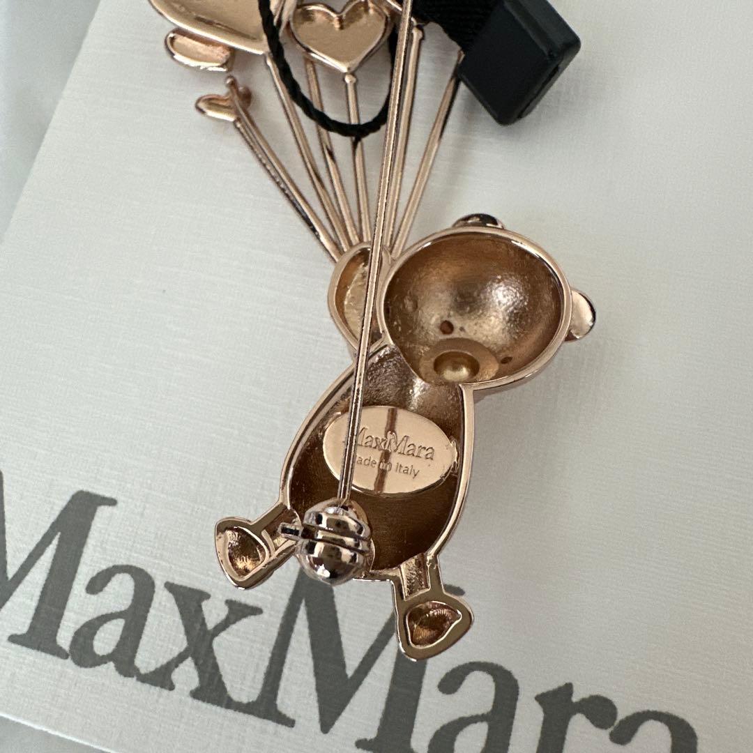 新品 MaxMara SHINYメタル テディ ブローチ balloon