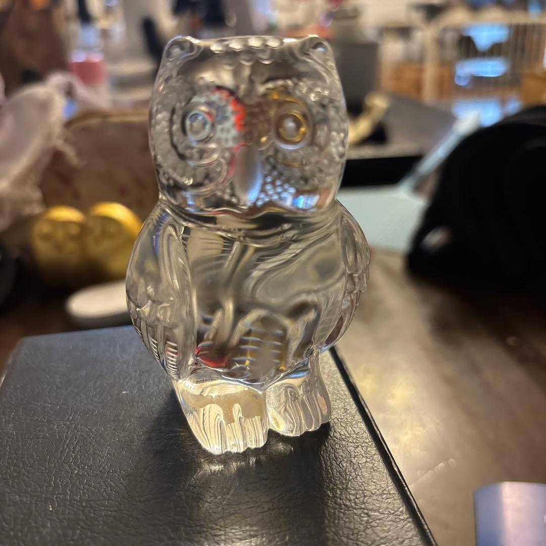 マイセン フクロウの置物 クリスタルガラス・ペーパーウェイト