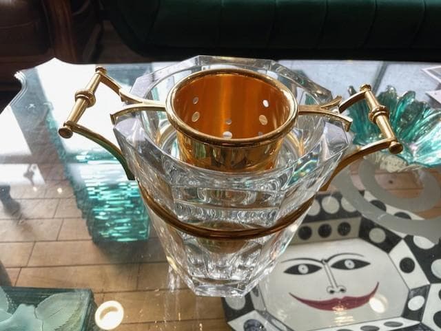 クリアガラス アイスバケツ ゴールドアクセント