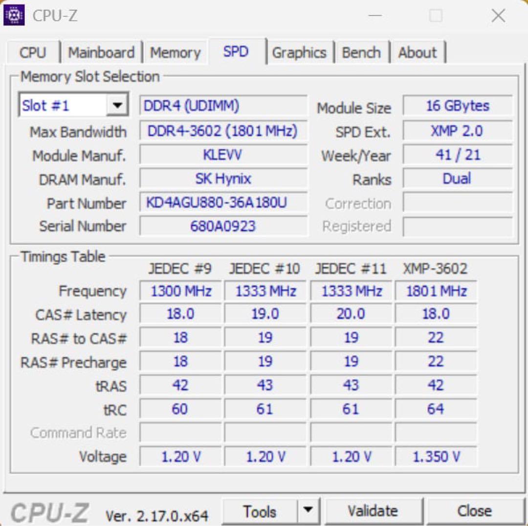 KLEVV BOLT X DDR4 メモリ 16GB ×2枚（計32GB）