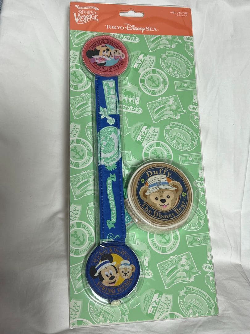 匿名配送/ディズニー ダッフィー 一眼レフカメラ用ストラップ キャップケース付き