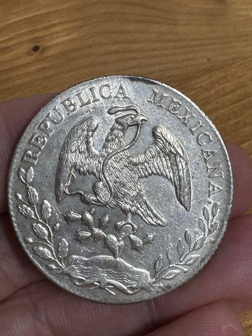 ★本物保証★ 莊印なし‼️ 特年! メキシコ 8レアル銀貨1891年号