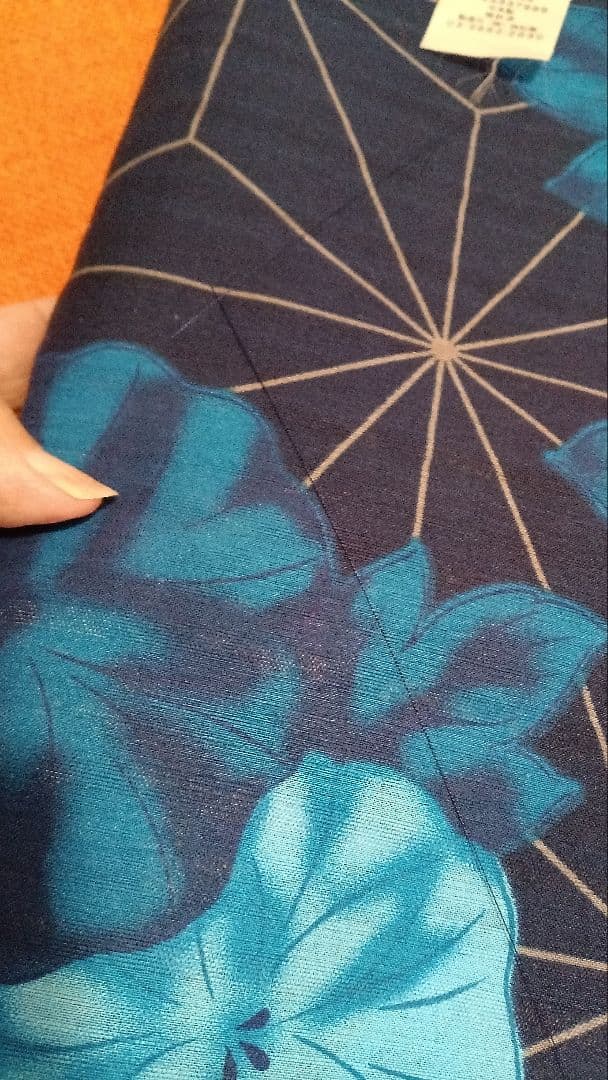 お値下げ　撫松庵ゆかた反物　 朝顔と麻の葉もよう　新品 未開封