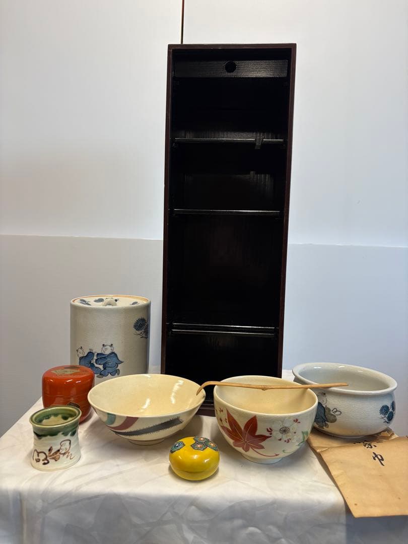 【少々傷有り】【おすすめセット】茶道具、茶箱セット ✨ガハハ本舗お宝倉庫市✨