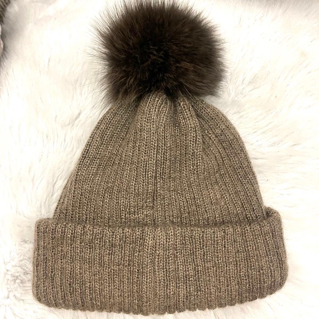 ca4la カシラ ニット帽　EX PLATINA FOX5 ファーニット