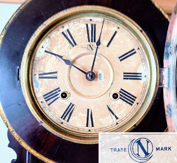 専用〈完動・美品〉日本時計　八吋巻物形ゼンマイ振り子時計　アンティーク古時計