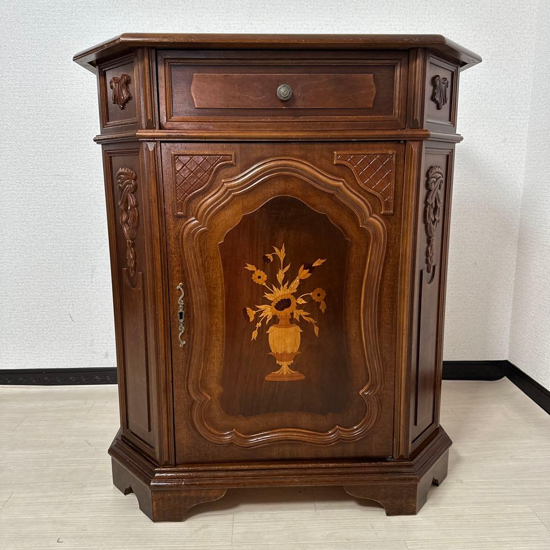 イタリア製 象嵌細工 アンティークスタイル コンソール キャビネット is2※