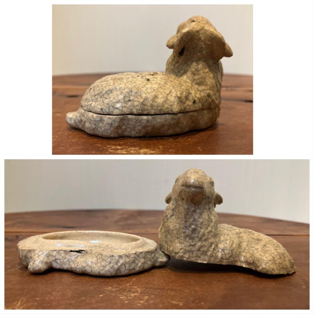 肌艶抜群！時代物の羊型香合◇茶道具◇煎茶道具◇香道具◇古美術◇陶磁器◇古道具