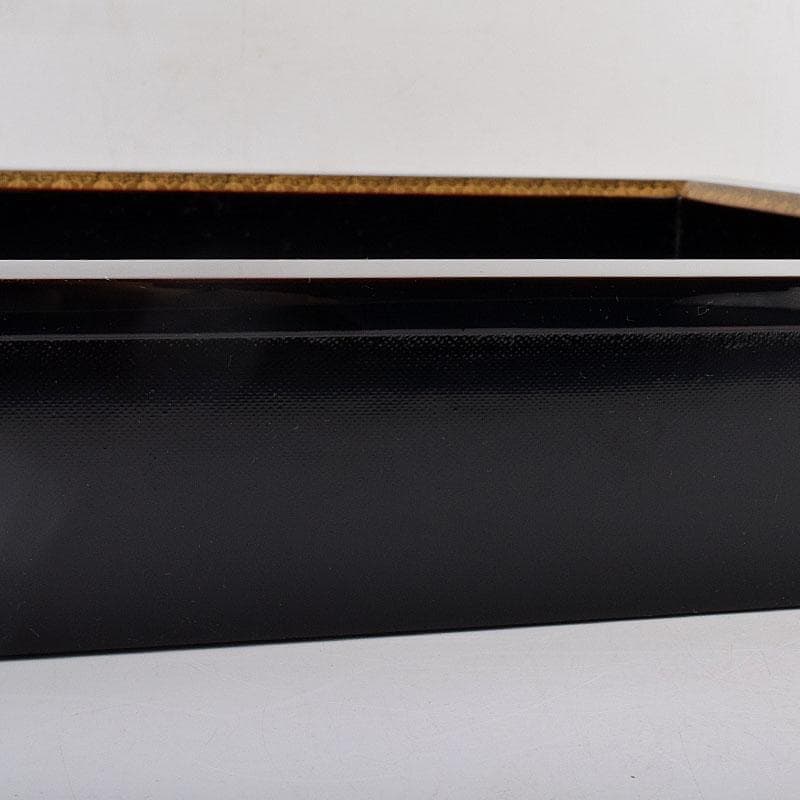 茶道具　輪島塗　前志芸男作　沈金桐模様　炉縁　共箱　V　R8956B