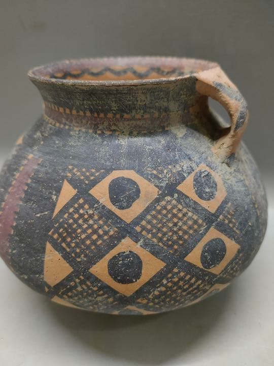 仰韶彩陶　アンダーソン土器　素焼き　加彩双耳土器.壺　骨董品　陶芸