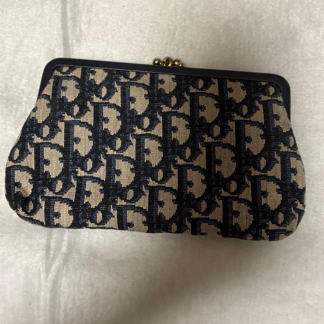 【期間限定金額】Dior がま口 ポーチ ネイビー