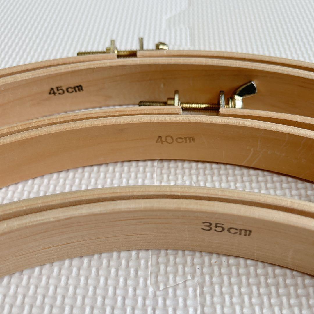 キルトフープ 3点セット 桧製 35. 40. 45cm パッチワーク