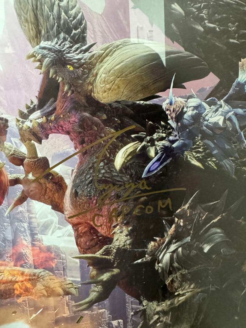 【非売品】モンスターハンターワールド 開発者3人のサイン付きポスター
