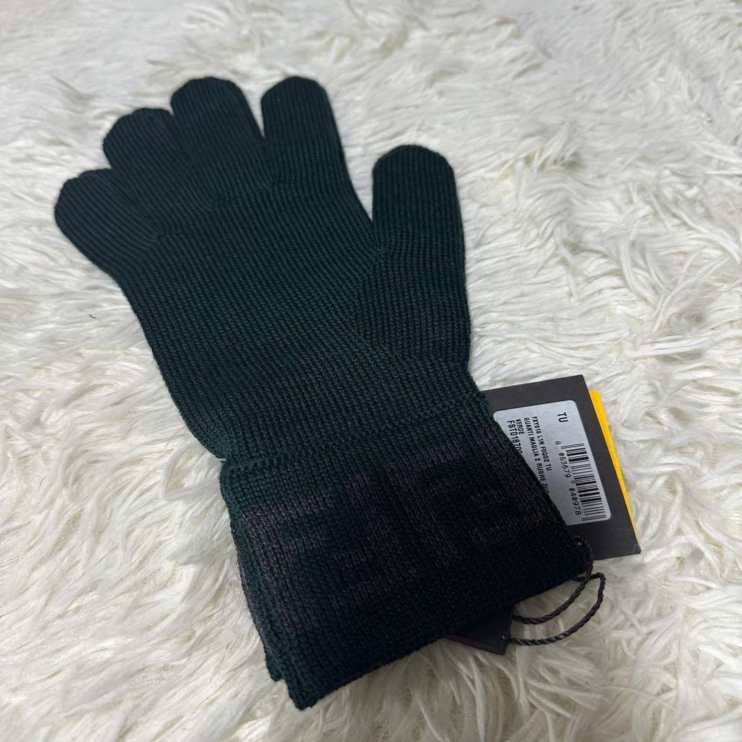 新品未使用タグ付 FENDI フェンディ カシミヤ混 手袋 ズッカ柄