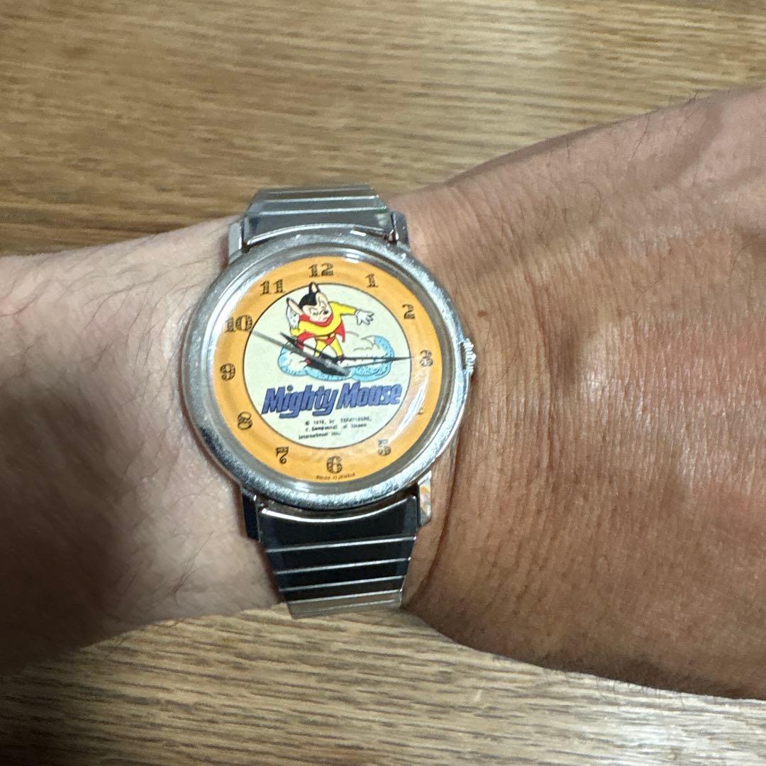 【レトロ・希少ビンテージ、稼働中】MODERNO マイティマウス 手巻き 腕時計