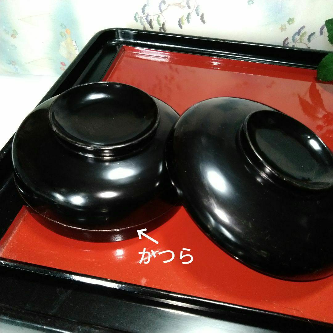 ☘ 明治時代 輪島塗 本漆 天然木 【 飯碗 太平碗 汁椀 小皿】一揃