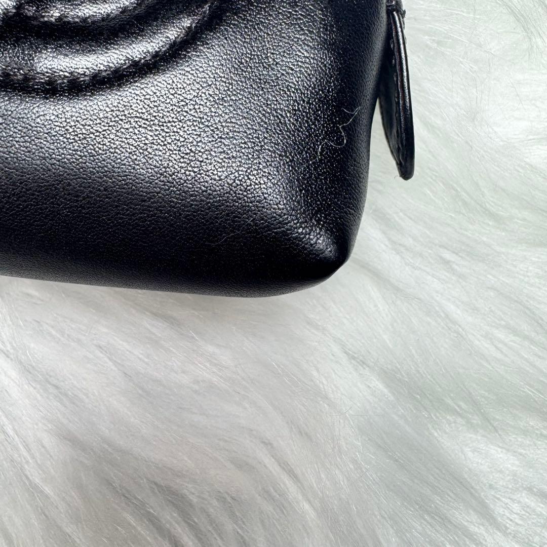 CHANEL シャネル　ケース　ポーチ　レザー　ブラック　黒　ビンテージ