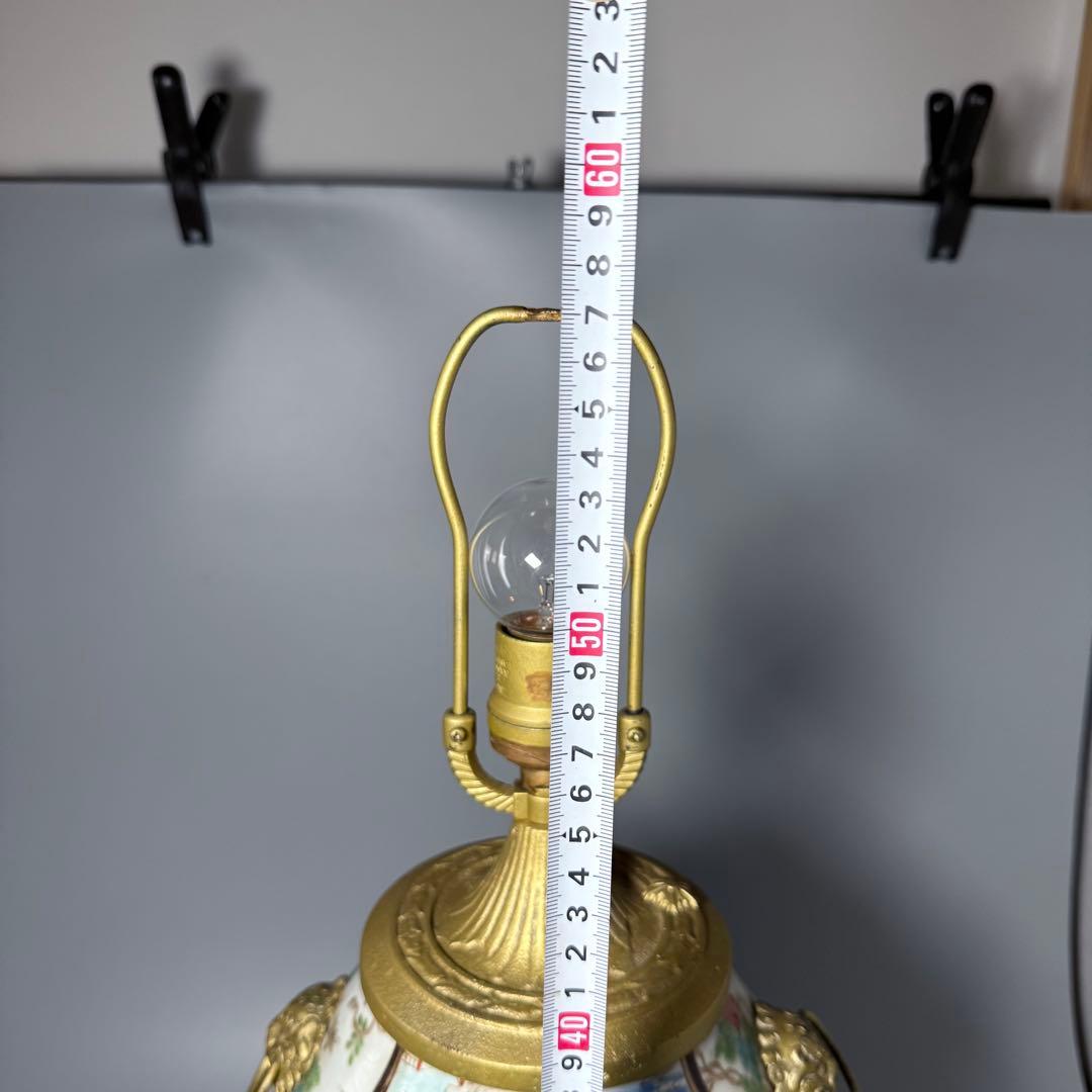 明治時代　肥碟山信甫造　ランプスタンド　高さ57cm　名品　有田焼　里帰り品