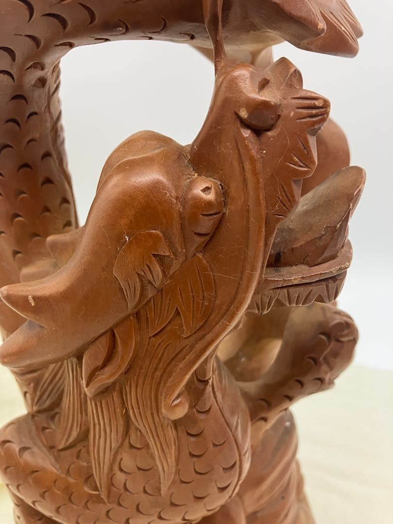 龍神 木彫り 龍の干支 置き物 龍 開運　和風置物 ドラゴン　約45cm 竜