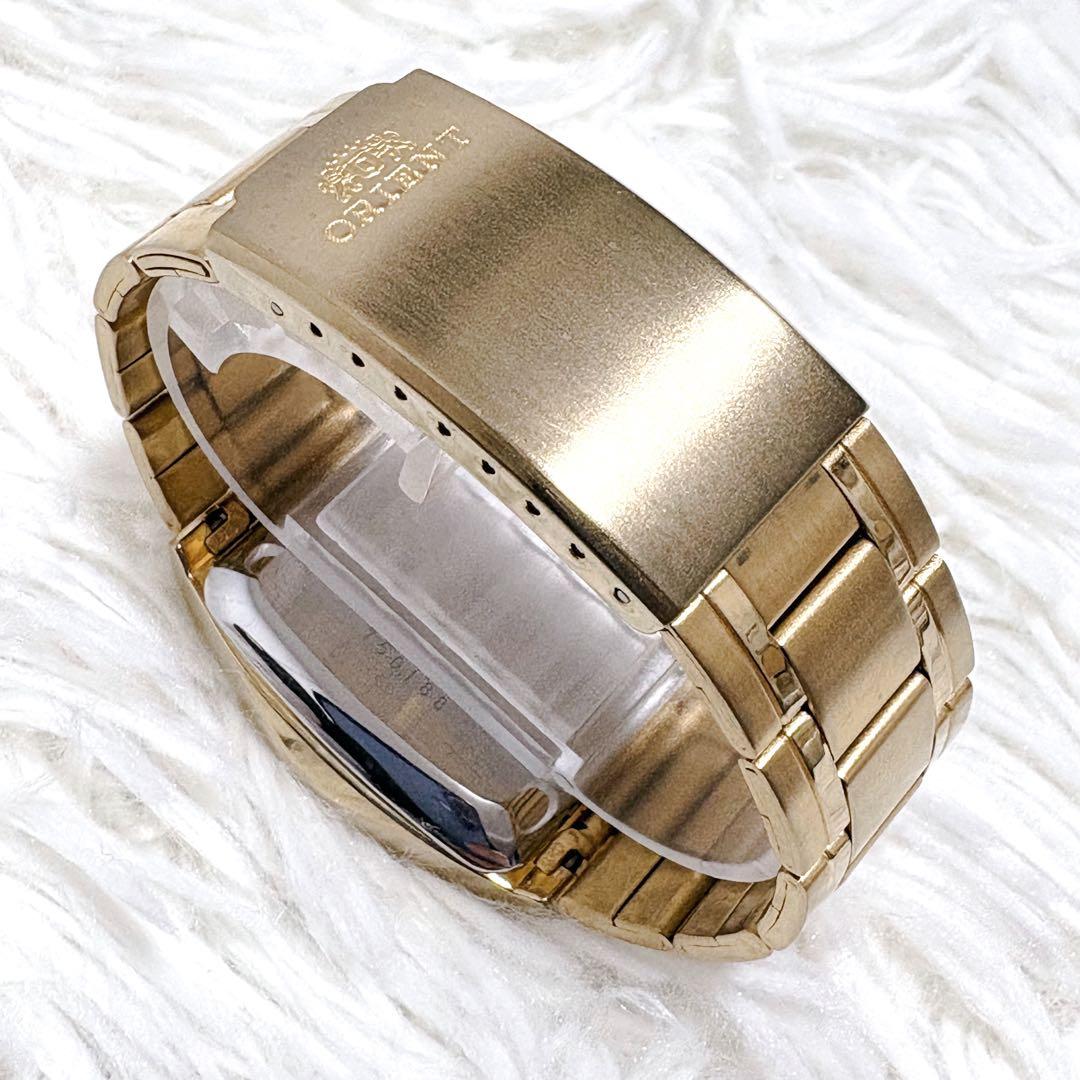 美品✨ORIENT オリエント スリースター 自動巻き デイデイト スクエア型