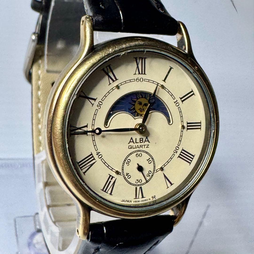 SEIKO メンズ レディース ムーンフェイズ V806-0050 90's