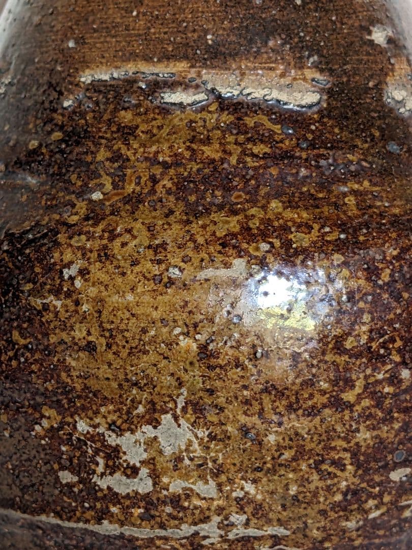 ♦種子島焼 古陶磁 江戸時代 算盤形瓶 花瓶 琉球陶芸 珍物レア物 古美術骨董品