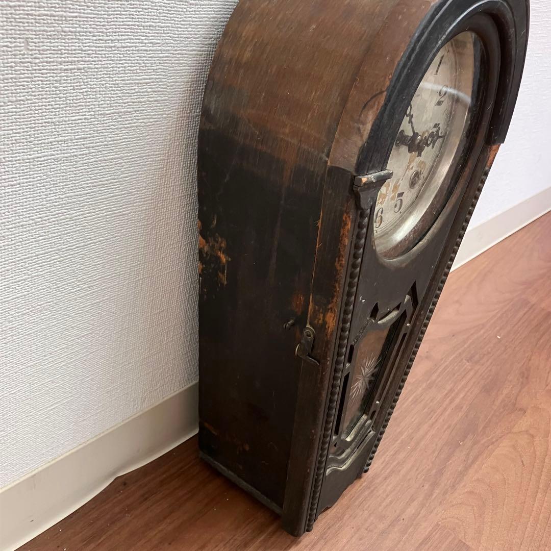 ①TRADE MARK 掛け時計　振り子時計　ゼンマイ式　※現状渡し