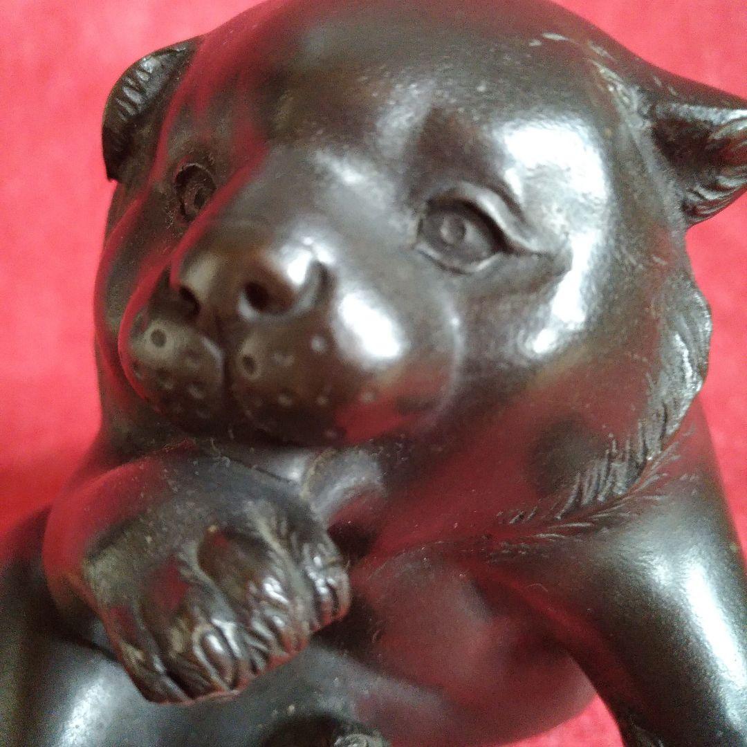 犬の置物。正一。刻印。在銘。金属製。銅製？真鍮？。東洋美術。金属工芸。骨董品。