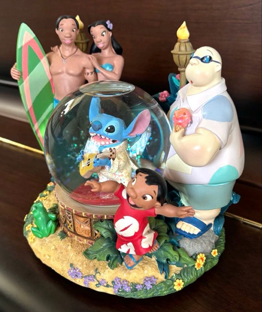 リロ&スティッチElvisPartyオルゴール付豪華スノーグローブUSディズニー