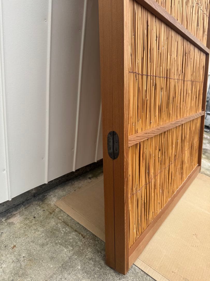 花寄屏風　2枚折　保管箱あり　(高さ約164㎝ 2連幅176㎝)