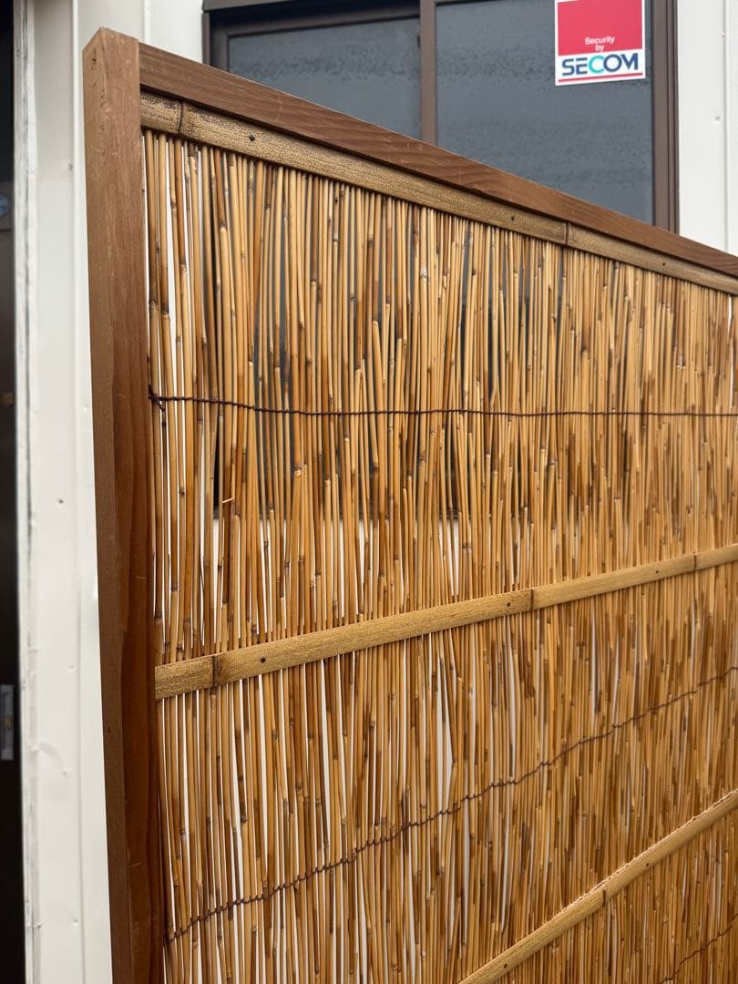 花寄屏風　2枚折　保管箱あり　(高さ約164㎝ 2連幅176㎝)